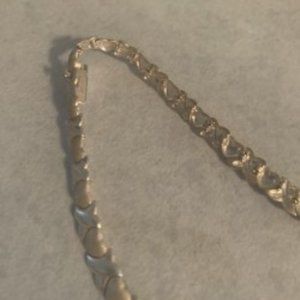 sterling silver ladies choker necklace with hearts